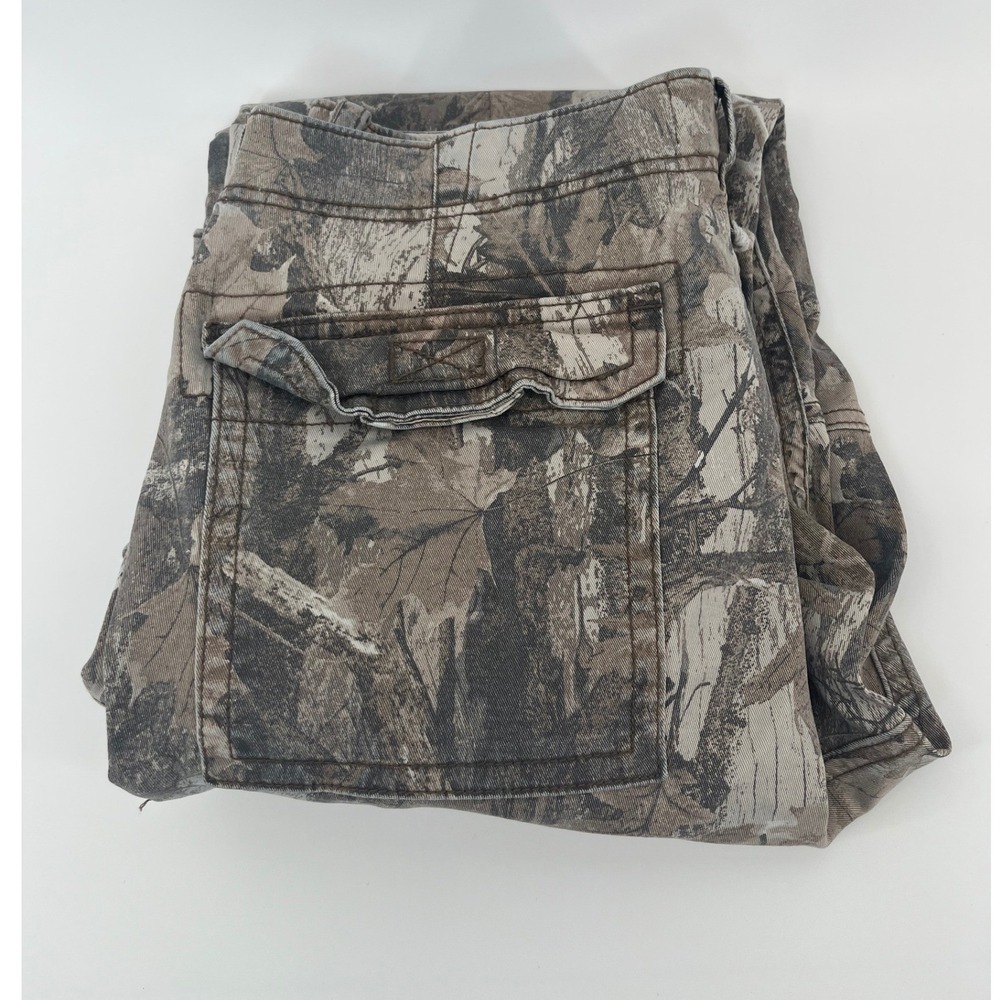 Hollister Cargo Pants Mens 33x32 Brown Camo Loose Fit Realtree Leaf Utility
